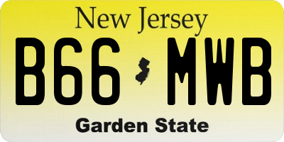 NJ license plate B66MWB