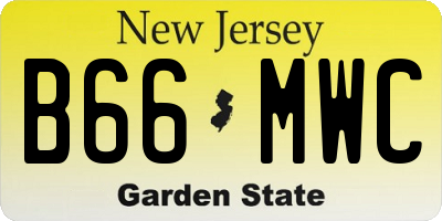 NJ license plate B66MWC