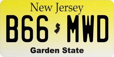 NJ license plate B66MWD