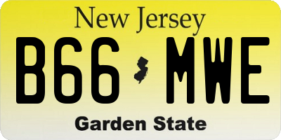 NJ license plate B66MWE