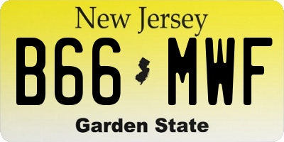 NJ license plate B66MWF