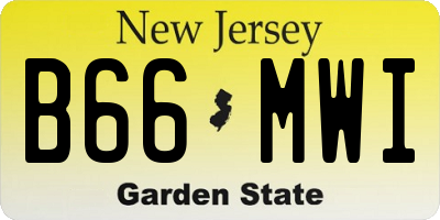 NJ license plate B66MWI