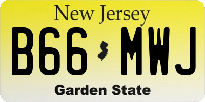 NJ license plate B66MWJ