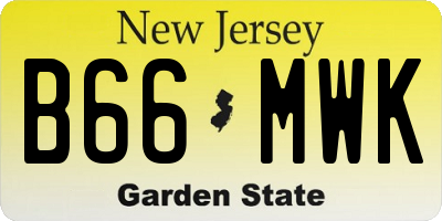 NJ license plate B66MWK