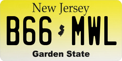 NJ license plate B66MWL