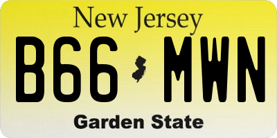 NJ license plate B66MWN