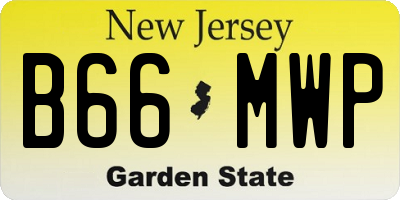 NJ license plate B66MWP