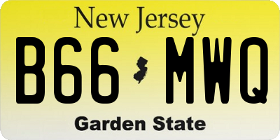 NJ license plate B66MWQ