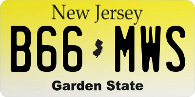 NJ license plate B66MWS