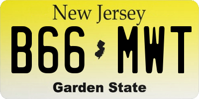 NJ license plate B66MWT