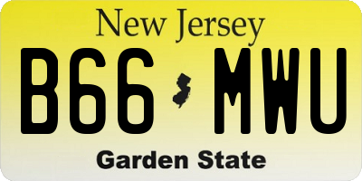 NJ license plate B66MWU