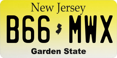 NJ license plate B66MWX