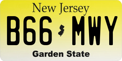 NJ license plate B66MWY