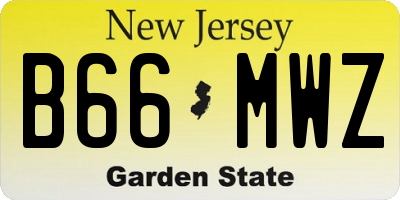 NJ license plate B66MWZ