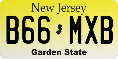 NJ license plate B66MXB