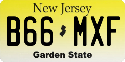 NJ license plate B66MXF