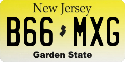 NJ license plate B66MXG