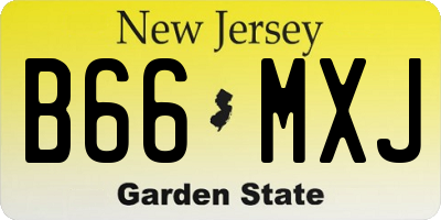 NJ license plate B66MXJ