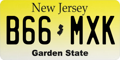 NJ license plate B66MXK