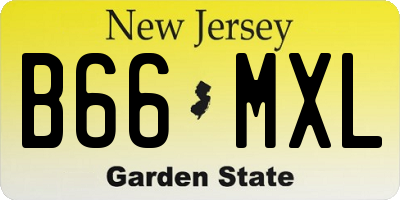 NJ license plate B66MXL
