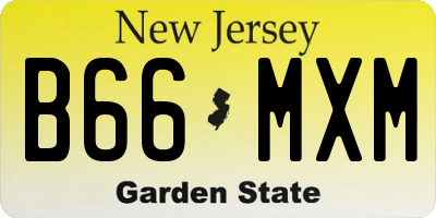 NJ license plate B66MXM