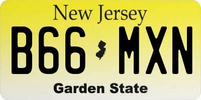 NJ license plate B66MXN