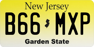 NJ license plate B66MXP