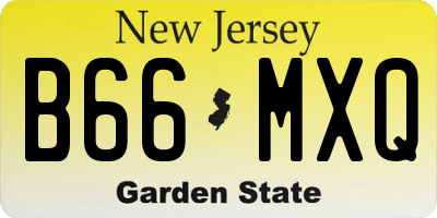NJ license plate B66MXQ
