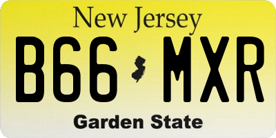 NJ license plate B66MXR