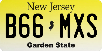 NJ license plate B66MXS