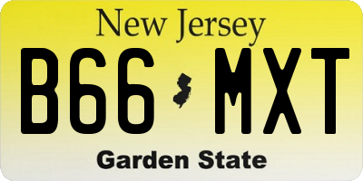 NJ license plate B66MXT