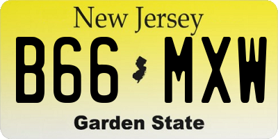 NJ license plate B66MXW