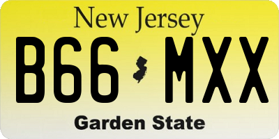 NJ license plate B66MXX