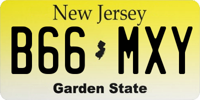 NJ license plate B66MXY