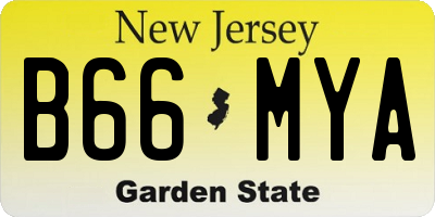 NJ license plate B66MYA