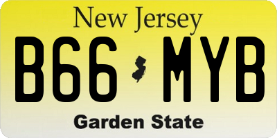 NJ license plate B66MYB
