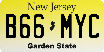 NJ license plate B66MYC
