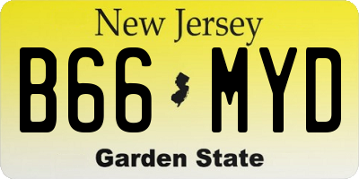 NJ license plate B66MYD