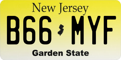 NJ license plate B66MYF
