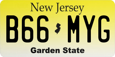 NJ license plate B66MYG