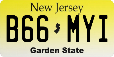 NJ license plate B66MYI