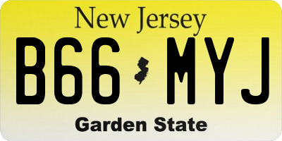 NJ license plate B66MYJ