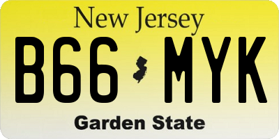 NJ license plate B66MYK