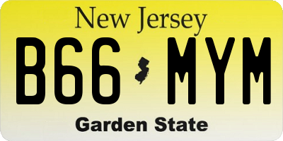 NJ license plate B66MYM