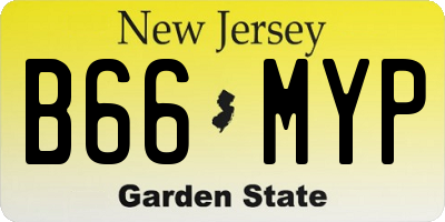 NJ license plate B66MYP