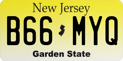 NJ license plate B66MYQ