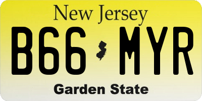 NJ license plate B66MYR
