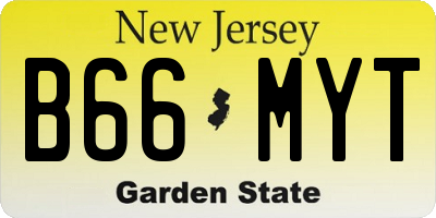 NJ license plate B66MYT