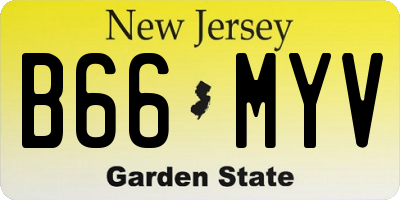NJ license plate B66MYV