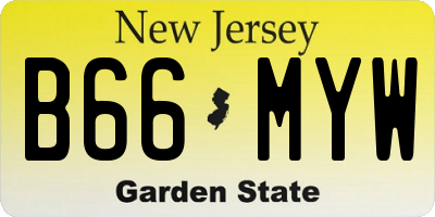 NJ license plate B66MYW